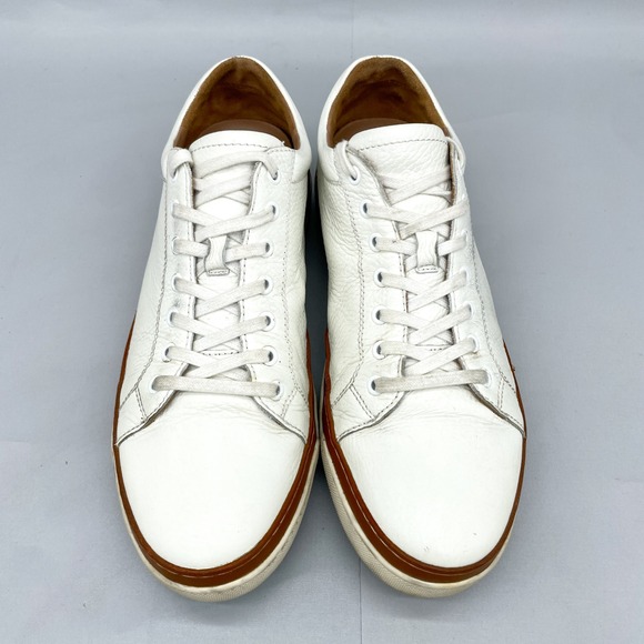 Allen Edmonds Mens 11.5 D Porter Derby White Leather Sneakers Shoes Casual - Picture 3 of 12